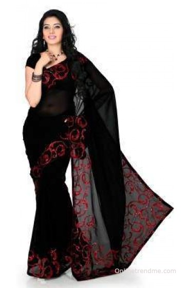 Designersareez Self Design Fashion Georgette Sari Designersareez Self Design Fashion Georgette Sari